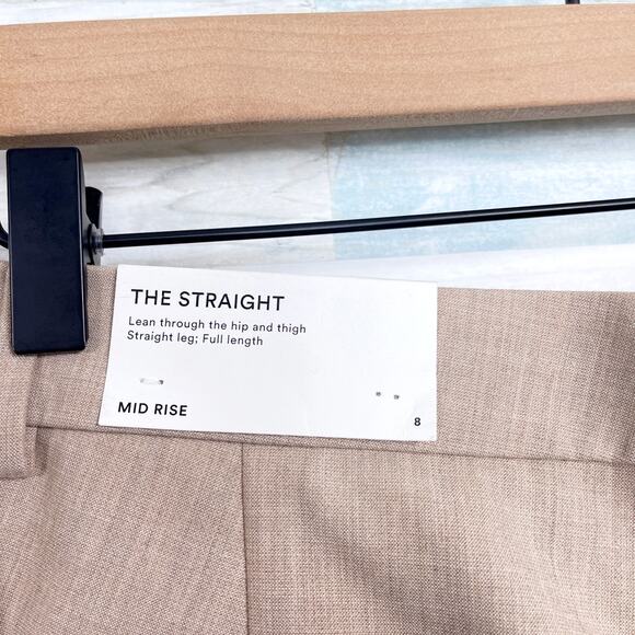 Ann Taylor The Straight Pants Brown Mid Rise Stretch Office Career Womens 8 - Picture 6 of 8
